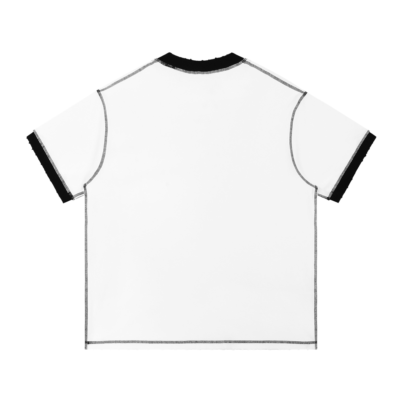 SIMPLE Contrast-Stitched Cotton T