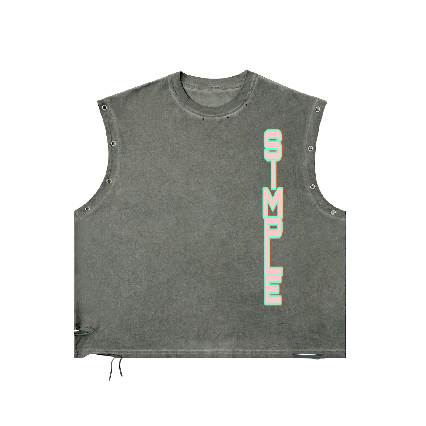 SIMPLE Distressed Grommet Eyelet T